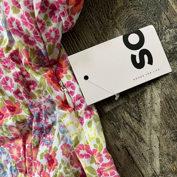 SO Fit and Flair Floral Cottagecore Dress With Slit Puff Sleeves Women’s Size S - Picture 12 of 14